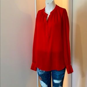 H&M red blouse long sleeve